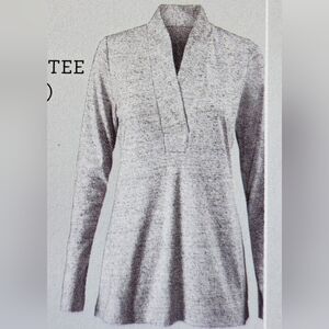 CAbi Heather Gray Placket Tee